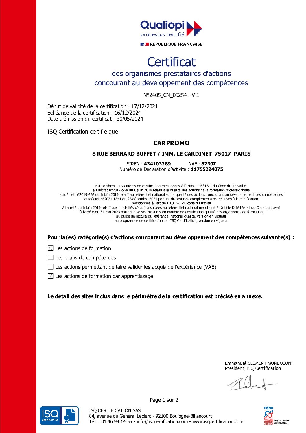 Certificat Qualiopi - CARPROMO - 2405_CN_05254_ISQ (1)